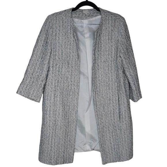 Les Ateliers De La Maille Tweed Lisa Blue White Coat Size 1‎ - Picture 1 of 6